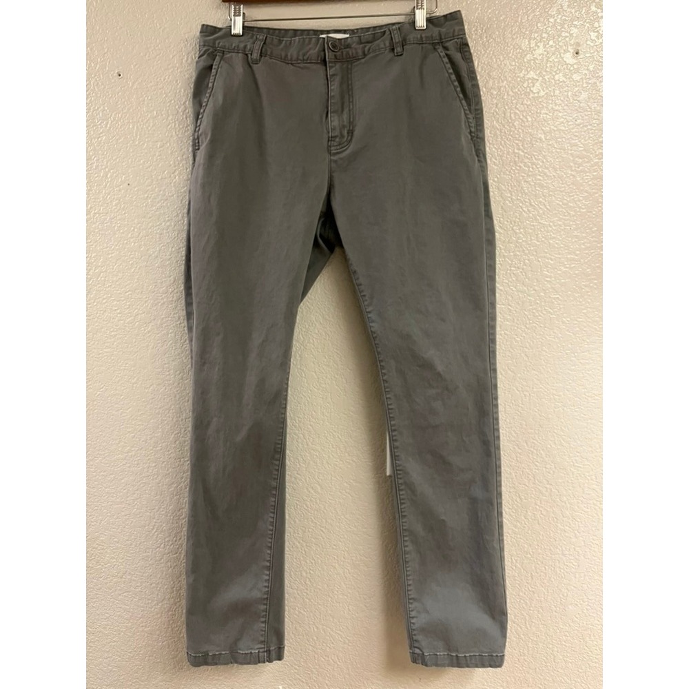 Five Four‎ Cali Mens Grey Straight Leg Chino Pants Size 36 Stretch Cotton